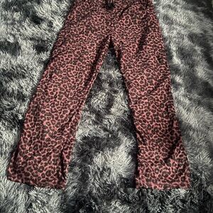 Just Be Red and Black Animal Print Pants